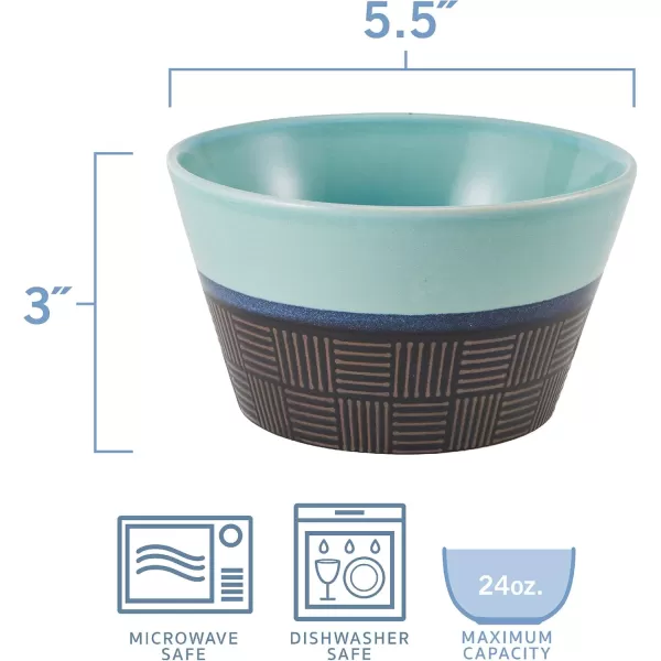 Pfaltzgraff Marcus Cone Shaped Soup Cereal Bowls, Set Of 6, 24-Ounce, Multicolor