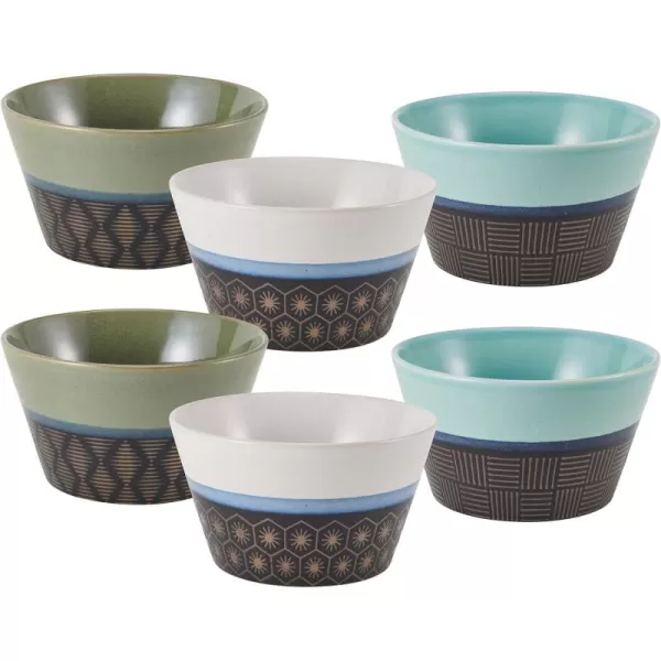 Pfaltzgraff Marcus Cone Shaped Soup Cereal Bowls, Set Of 6, 24-Ounce, Multicolor