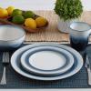 imagePfaltzgraff Eclipse Blue 16Piece Stoneware Round Dinnerware Set 1 inch dinner plate 8 inch salad plate 6 inch soup cereal bowl 26 ounce and 14 ounce mug BlueWhite