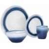 imagePfaltzgraff Eclipse Blue 16Piece Stoneware Round Dinnerware Set 1 inch dinner plate 8 inch salad plate 6 inch soup cereal bowl 26 ounce and 14 ounce mug BlueWhite