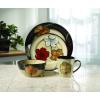 imagePfaltzgraff Painted Poppies 16Piece Dinnerware Set Service for 4 Colorful Floral Stoneware Plates Bowls and Mugs Microwave and Dishwasher Safe