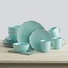 imagePfaltzgraff Remembrance Teal 16 Piece Dinnerware Set Service for 4 Green Teal