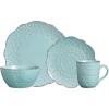 imagePfaltzgraff Remembrance Teal 16 Piece Dinnerware Set Service for 4 Green Teal