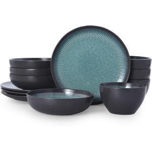 imagePfaltzgraff 5267773 Maddox 12Piece Dinnerware Set teal