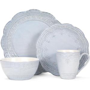imagePfaltzgraff Seraphina 16Piece Stoneware Dinnerware Set Service for 4Blue