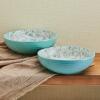 imagePfaltzgraff Venice Set of 2 Pasta Bowls 8 Inch Teal and White8 Inch