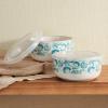 imagePfaltzgraff Venice Storage Bowls 6 inch Teal and White