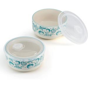 imagePfaltzgraff Venice Storage Bowls 6 inch Teal and White