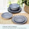 imagePfaltzgraff Blooming Delight Floral 12 Piece Plates Bowls Dinnerware Set Blue and White
