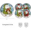 imagePfaltzgraff Evergreen Ernie Santa Salad Plates Set of 4 blue white green redSet of 4