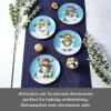 imagePfaltzgraff Evergreen Ernie Snowman Porcelain Salad Plates Set of 4 8 Inch Blue
