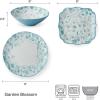 imagePfaltzgraff Garden Blossom Floral 12 Piece Plate Bowl Dinnerware Set Blue