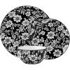 imagePfaltzgraff Midnight Blooms 12 Piece Floral Stoneware Dinnerware Plate Bowl Dish Set Service for 4 BlackBlack