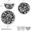 imagePfaltzgraff Midnight Blooms 12 Piece Floral Stoneware Dinnerware Plate Bowl Dish Set Service for 4 BlackBlack