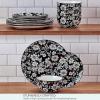 imagePfaltzgraff Midnight Blooms 12 Piece Floral Stoneware Dinnerware Plate Bowl Dish Set Service for 4 BlackBlack