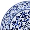 imagePfaltzgraff Midnight Blooms 12 Piece Floral Stoneware Dinnerware Plate Bowl Dish Set Service for 4 BlackBlueWhite