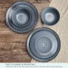 imagePfaltzgraff Mystic 12 Piece Plates Bowls Dinnerware Set Service for 4 Blue