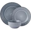 imagePfaltzgraff Mystic 12 Piece Plates Bowls Dinnerware Set Service for 4 Blue
