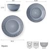 imagePfaltzgraff Mystic 12 Piece Plates Bowls Dinnerware Set Service for 4 Blue