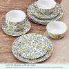 imagePfaltzgraff Radiant Blossom 12 Piece Floral Stoneware Dinnerware Plate Bowl Dish Set Service for 4 RedMulticolor