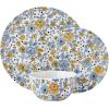 imagePfaltzgraff Radiant Blossom 12 Piece Floral Stoneware Dinnerware Plate Bowl Dish Set Service for 4 RedMulticolor