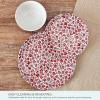 imagePfaltzgraff Radiant Blossom 12 Piece Floral Stoneware Dinnerware Plate Bowl Dish Set Service for 4 RedRed Blossom