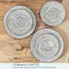 imagePfaltzgraff Sketch Serenade Geometric 12 Piece Plates Bowls Dinnerware Set Black and White