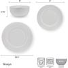 imagePfaltzgraff Sonya White 24 Piece Plate Bowl Dinnerware Set Service for 8