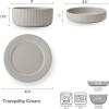 imagePfaltzgraff Tranquility 12 Piece Plates Bowls Dinnerware Set Service for 4 Cream