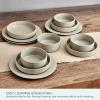 imagePfaltzgraff Tranquility 12 Piece Plates Bowls Dinnerware Set Service for 4 Cream
