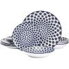 imagePfaltzgraff Blooming Delight Floral 12 Piece Plates Bowls Dinnerware Set Blue and White
