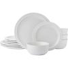 imagePfaltzgraff Blooming Meadow 12 Piece Plates Bowls Dinnerware Set Service for 4 Cream