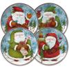 imagePfaltzgraff Evergreen Ernie Santa Salad Plates Set of 4 blue white green redSet of 4