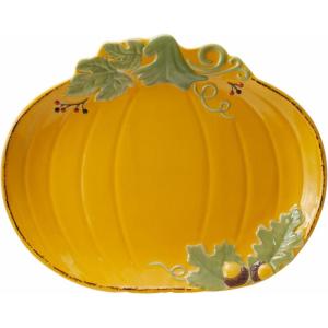 imagePfaltzgraff Plymouth Autumn Harvest Thanksgiving Small Pumpkin Platter 12 Inch Orange