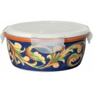 imagePfaltzgraff Villa Della Luna Italian Scroll Stoneware Ceramic Food Storage Bowl with Snapdown BPAFree Lid 65 Inch