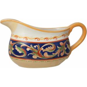 imagePfaltzgraff Villa Della Luna Italian Scroll Stoneware Large Gravy Boat 30 Ounce