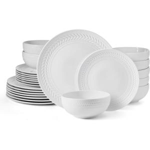 imagePfaltzgraff Josephine 24 piece Dinnerware Set Service for 8 White