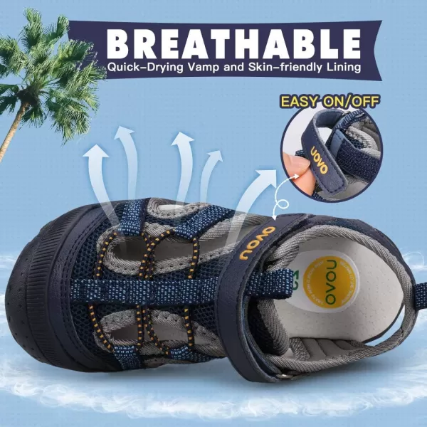 UOVO Boys Sandals Kids Sandals Hiking Athletic Closed-Toe Beach Summer Sandals for Boys Quick-Drying