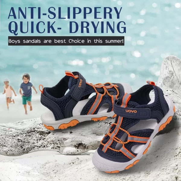 UOVO Boys Sandals Kids Sandals Hiking Athletic Closed-Toe Beach Summer Sandals for Boys Quick-Drying