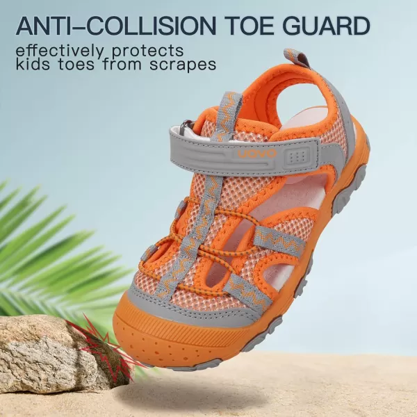 UOVO Boys Sandals Kids Sandals Hiking Athletic Closed-Toe Beach Summer Sandals for Boys Quick-Drying
