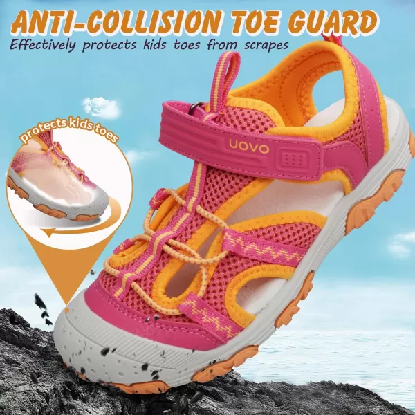 UOVO Boys Sandals Kids Sandals Hiking Athletic Closed-Toe Beach Summer Sandals for Boys Quick-Drying
