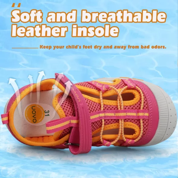 UOVO Boys Sandals Kids Sandals Hiking Athletic Closed-Toe Beach Summer Sandals for Boys Quick-Drying