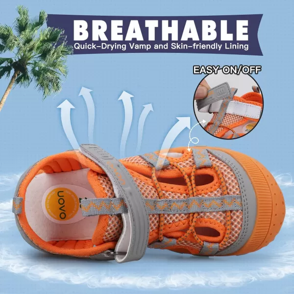 UOVO Boys Sandals Kids Sandals Hiking Athletic Closed-Toe Beach Summer Sandals for Boys Quick-Drying