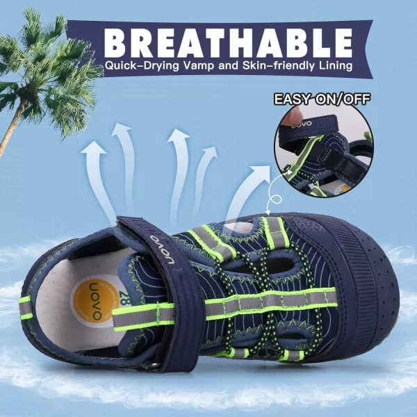 UOVO Boys Sandals Kids Sandals Hiking Athletic Closed-Toe Beach Summer Sandals for Boys Quick-Drying