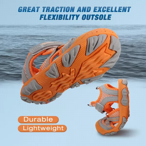 UOVO Boys Sandals Kids Sandals Hiking Athletic Closed-Toe Beach Summer Sandals for Boys Quick-Drying