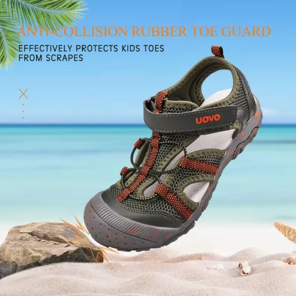 UOVO Boys Sandals Kids Sandals Hiking Athletic Closed-Toe Beach Summer Sandals for Boys Quick-Drying
