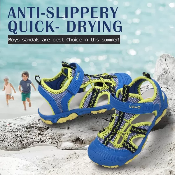 UOVO Boys Sandals Kids Sandals Hiking Athletic Closed-Toe Beach Summer Sandals for Boys Quick-Drying