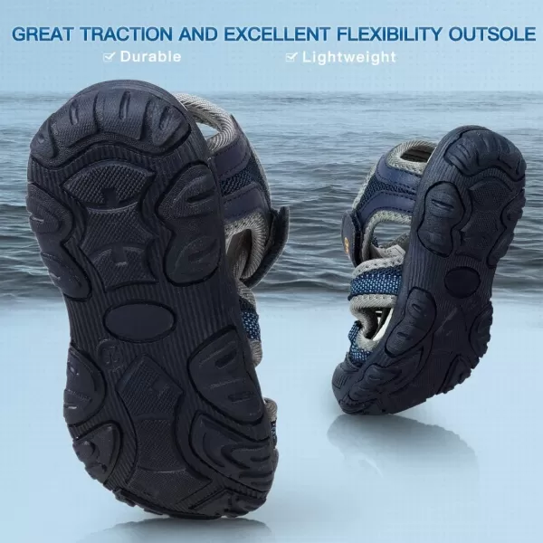 UOVO Boys Sandals Kids Sandals Hiking Athletic Closed-Toe Beach Summer Sandals for Boys Quick-Drying