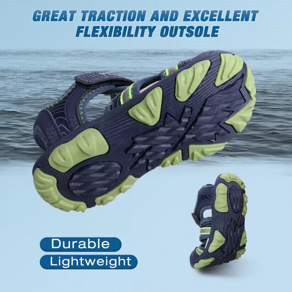 UOVO Boys Sandals Kids Sandals Hiking Athletic Closed-Toe Beach Summer Sandals for Boys Quick-Drying