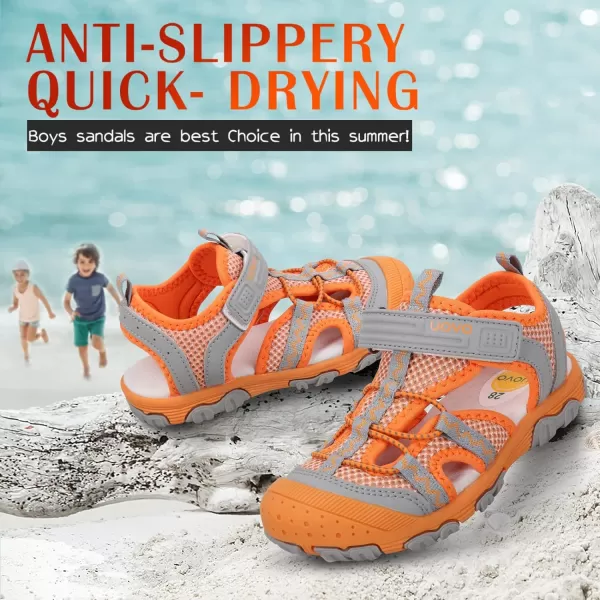 UOVO Boys Sandals Kids Sandals Hiking Athletic Closed-Toe Beach Summer Sandals for Boys Quick-Drying